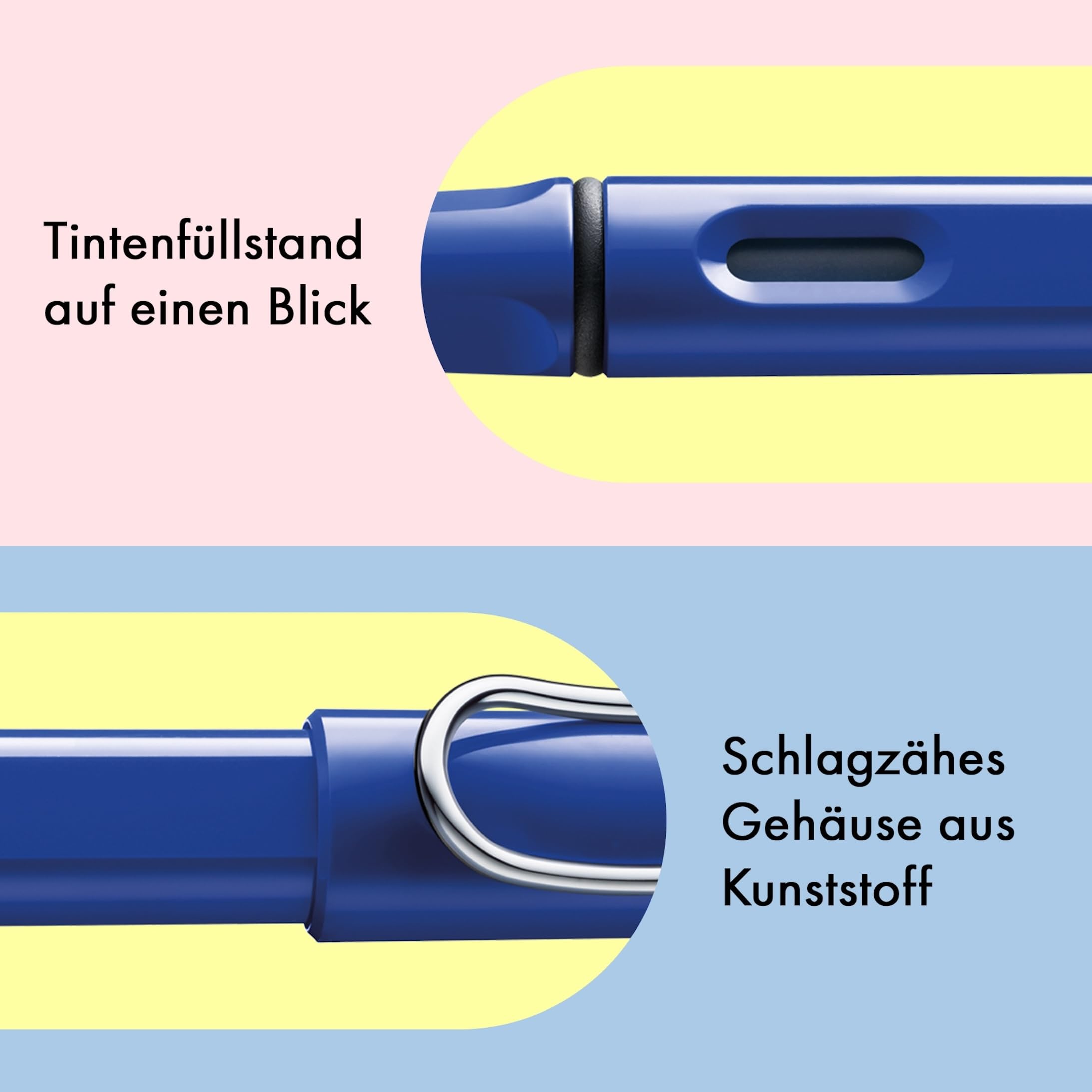Lamy safari blue Füller - Füllhalter mit ergonomischem Griff & polierter Stahlfeder in Strichbreite EF – robuster ASA-Kunststoff - inkl. Tintenpatrone T 10 blau - Rechtshänder 4