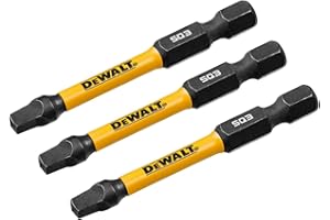 DEWALT FLEXTORQ Square #3 Bits 3Pk, Robertson 1/4 x 2-1/4in for Impact Drivers & Drills, Hex Shank (DWAF2SQ3IR3)