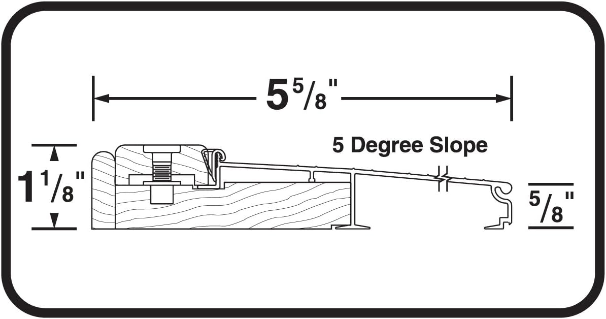 M-D Building Products 78618 1-1/8-Inch by 5-5/8-Inch - 73-Inch TH394 Adjustable Aluminum and Hardwood Sill Inswing, Mill - Household Door Sills - 