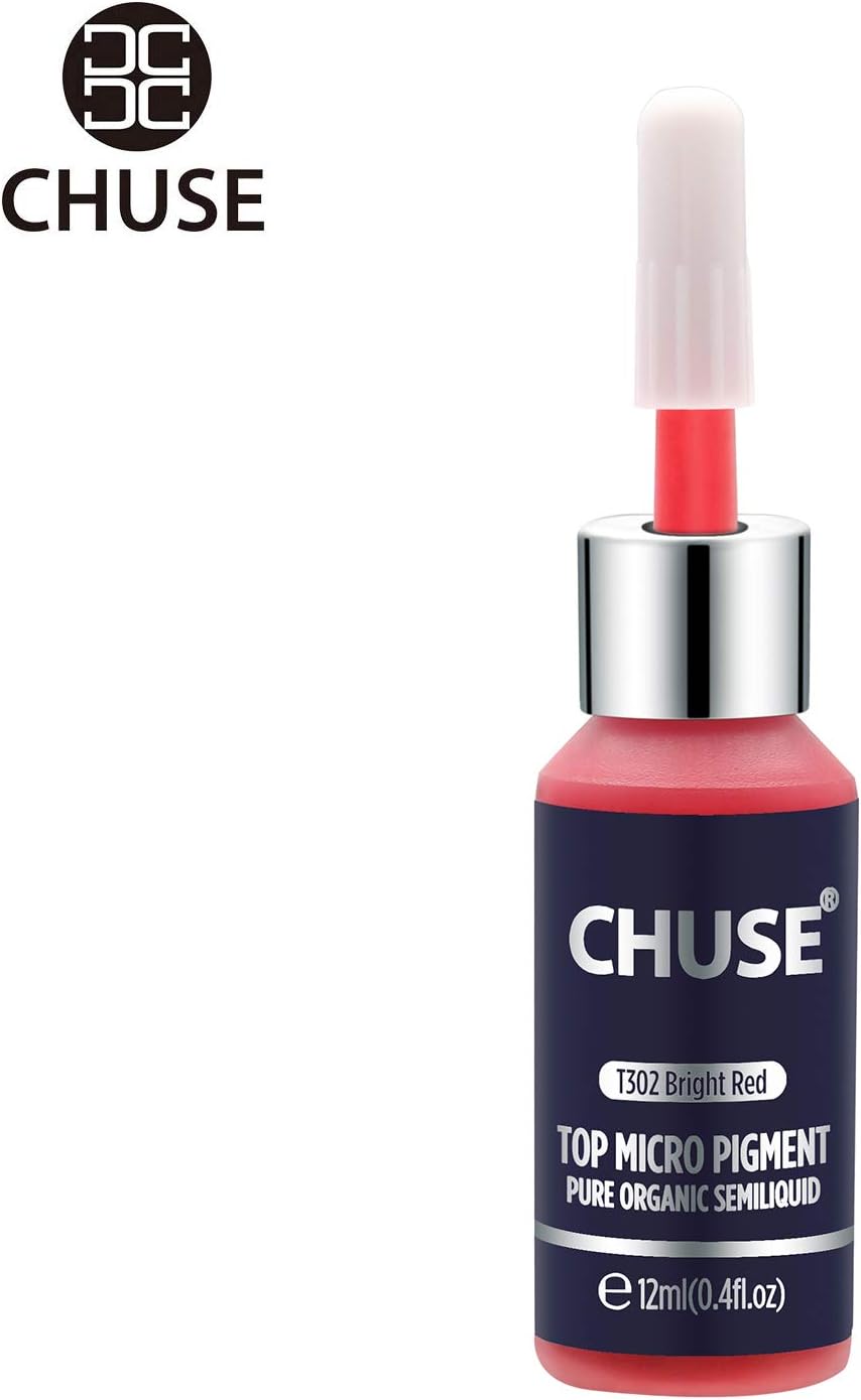 CHUSE PMU Lip Pigments 0.4oz/12ml (T302 Bright Red), 12 ml (Pack of 1) - Image 3