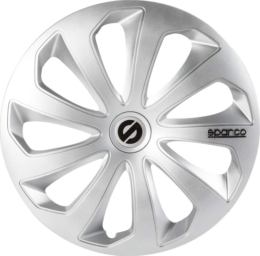 SPARCO SPC1570SV Sicilia Wheel Covers, Silver, Set of 4, 15"