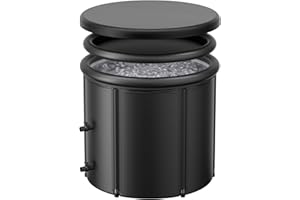XL 100 Gal Ice Bath Tub for Cold Plunge – Portable Inflatable Ice Pod with Insulated Lid & Dual Valves, Chiller Compatible Co