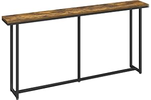 FullFurnique Console Table, Narrow Long Entryway Table with Metal Frame, 160cm Sofa Entrance Table Behind Couch for Entryway,