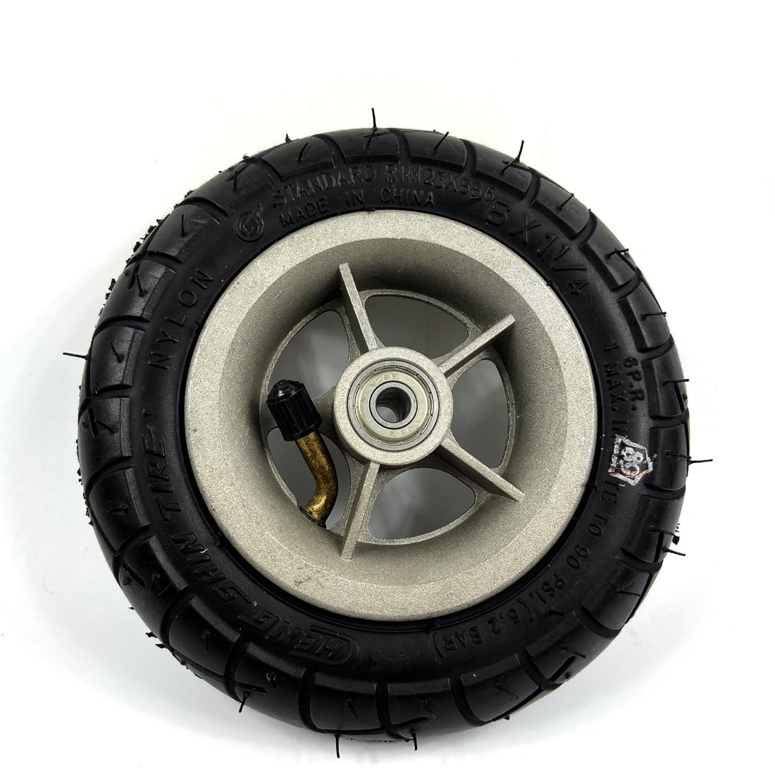 150MM Scooter Inflation Wheel With Aluminium Alloy Hub 6" Pneumatic Tyre With Inner Tube Electric Scooter 6 Inch Pneumatic Tire (silver)