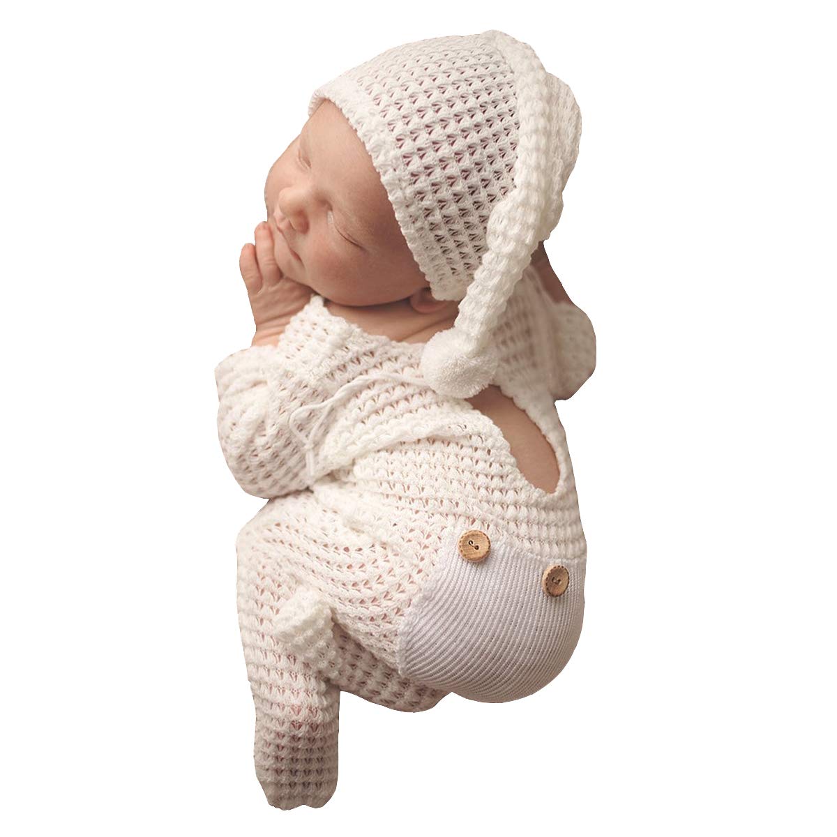 Newborn Photography Props Set Hat Bebe Reborn Accesorios Picture Outfits Baby Photo Studio Shoot Clothes Boy Costume Hat White