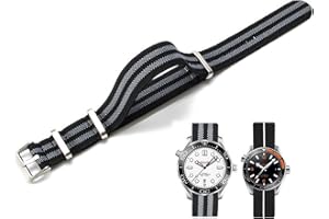 Niziruoup Nylon Elastic Watch Strap Military Parachute Style Watch Band 18mm 20mm 22mm Premium Striped Nylon One-Piece French Paratrooper Watchband Smartwatch Band Replacement Strap for Men Women