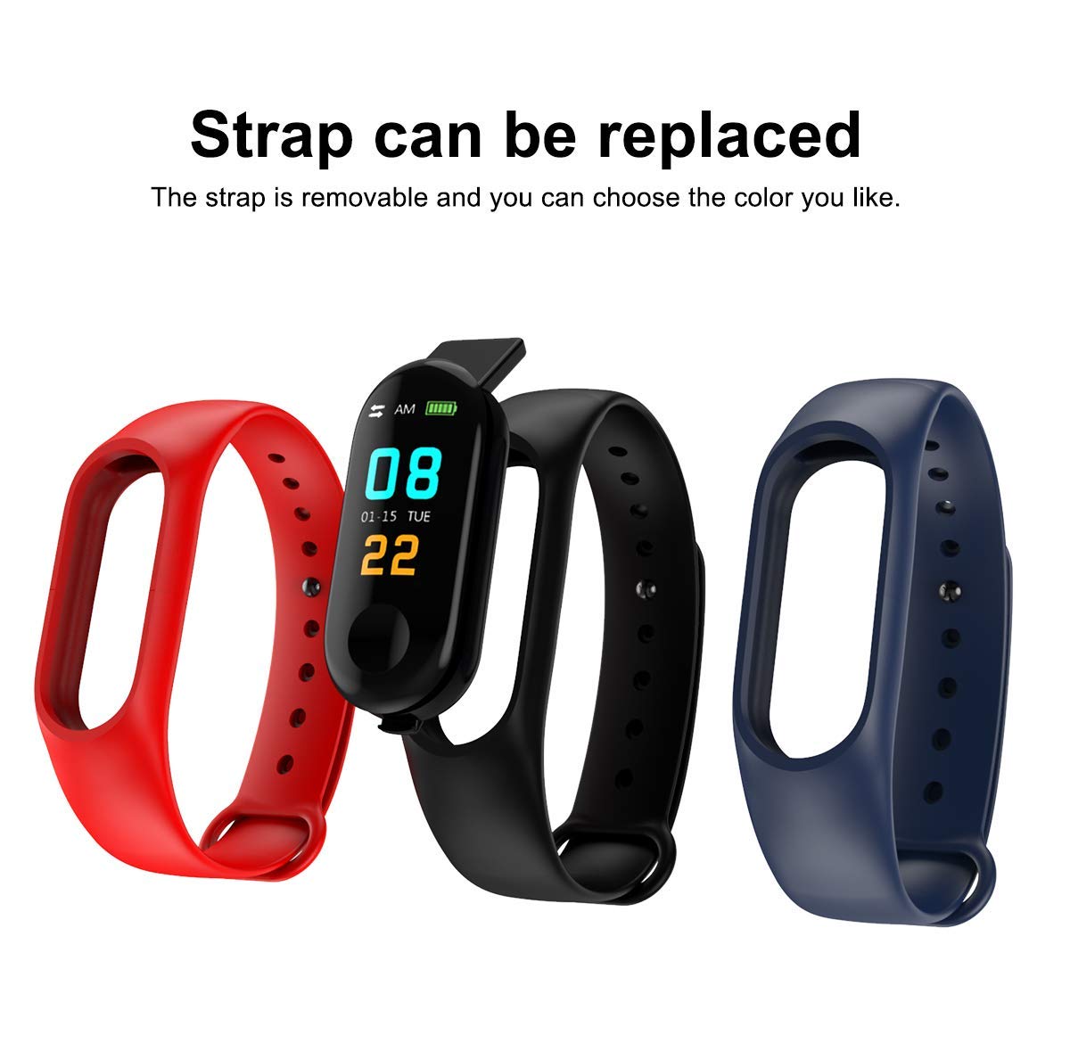PLEXTONE Fitness Tracker Heart Rate Fitness Wristband Smart Watch Waterproof IPX6 Activity Tracker Blood Pressure Smart Bracelet with Stopwatch Sport GPS Pedometer Women Men (red)