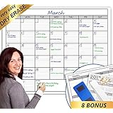 Dry Erase Monthly Laminated jumbo Wall Calendar, 38-Inch by 50-Inch