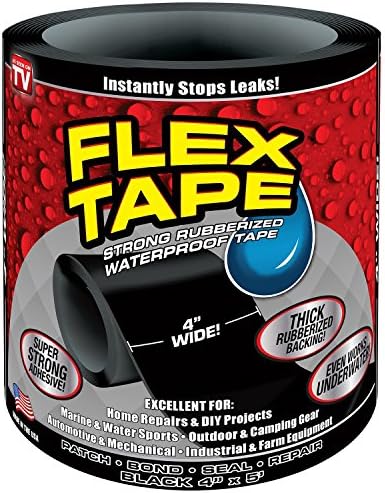 Neyssa Rubberized Waterproof Flex Tape, 4x5-inch (Black)
