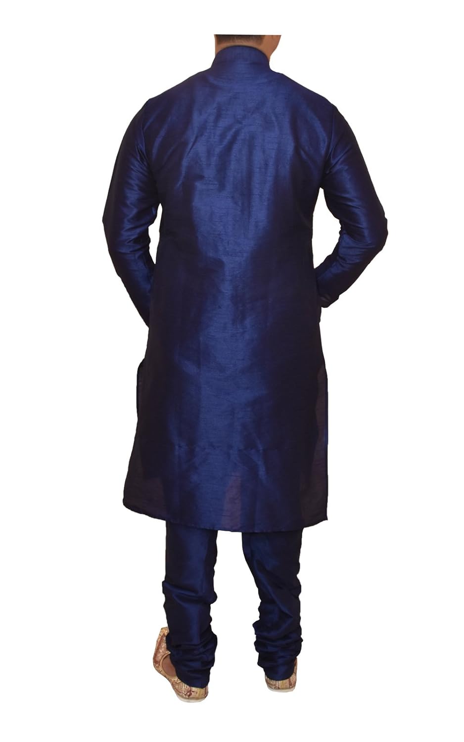 modern garments men's blue dupioni silk kurta pyjama