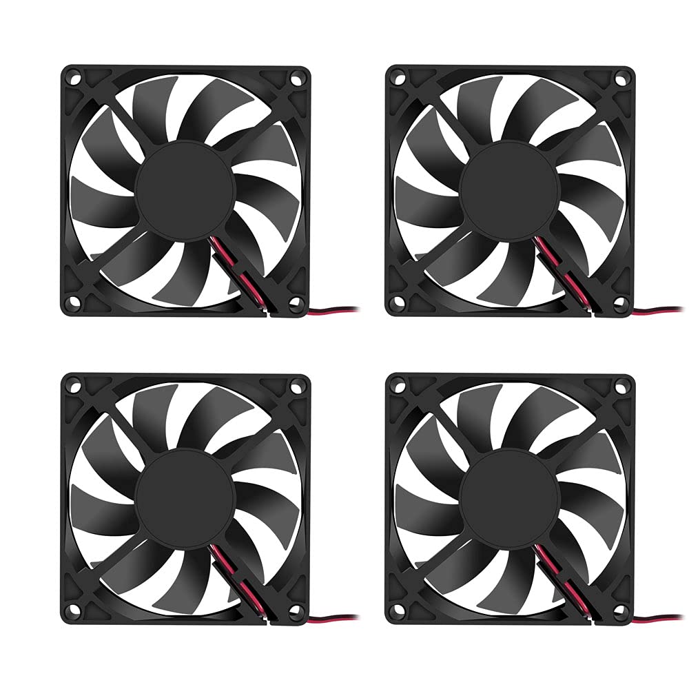 DORHEA 4PCS 24V 80x80x15mm Fan 2Pin DC 8015 Brushless Cooling Case Fan for Cooling PC Computer Case CPU Radiator Cooler Fan 2Pin
