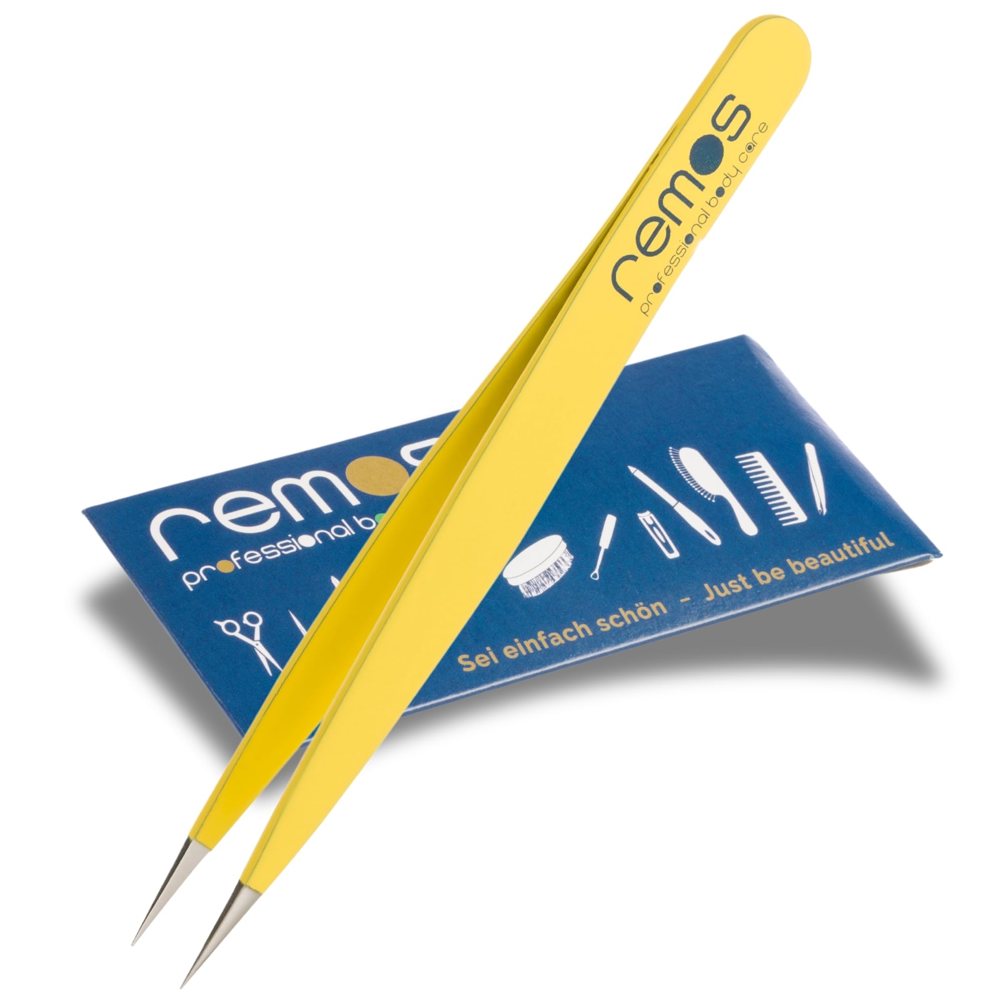 REMOS Splinter Tweezers with Extra fine tip Stainless Steel 9.5 cm - Yellow
