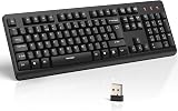 TECKNET Wireless Keyboard 2.4G USB Silent Ergonomic 8° Feet UK Layout view 1