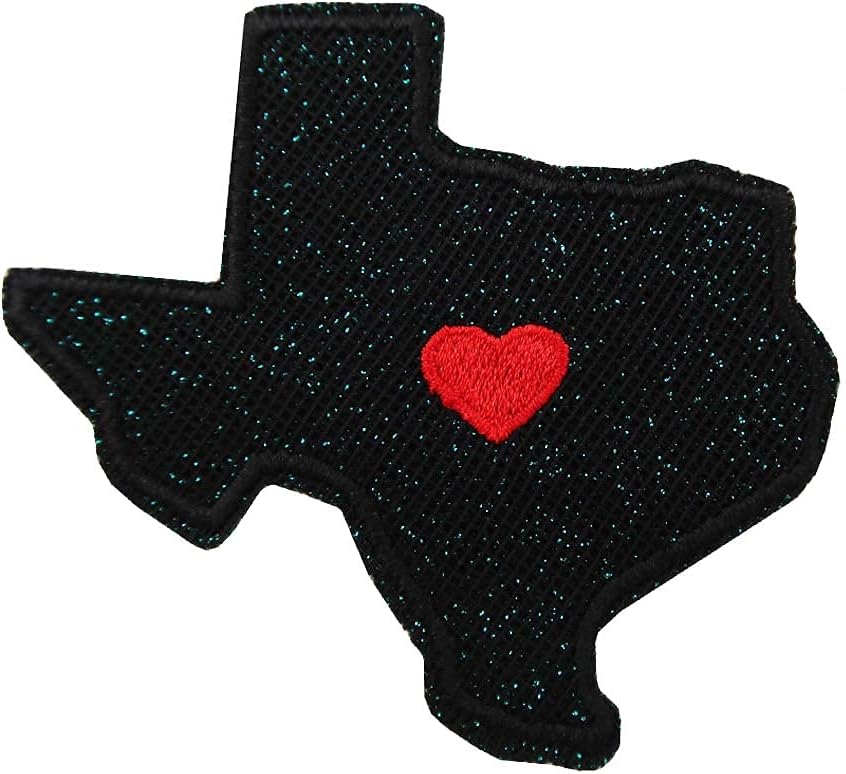 Mixed Media - Glitter Sparkle Texas TX State Home Embroidered Iron On Patch