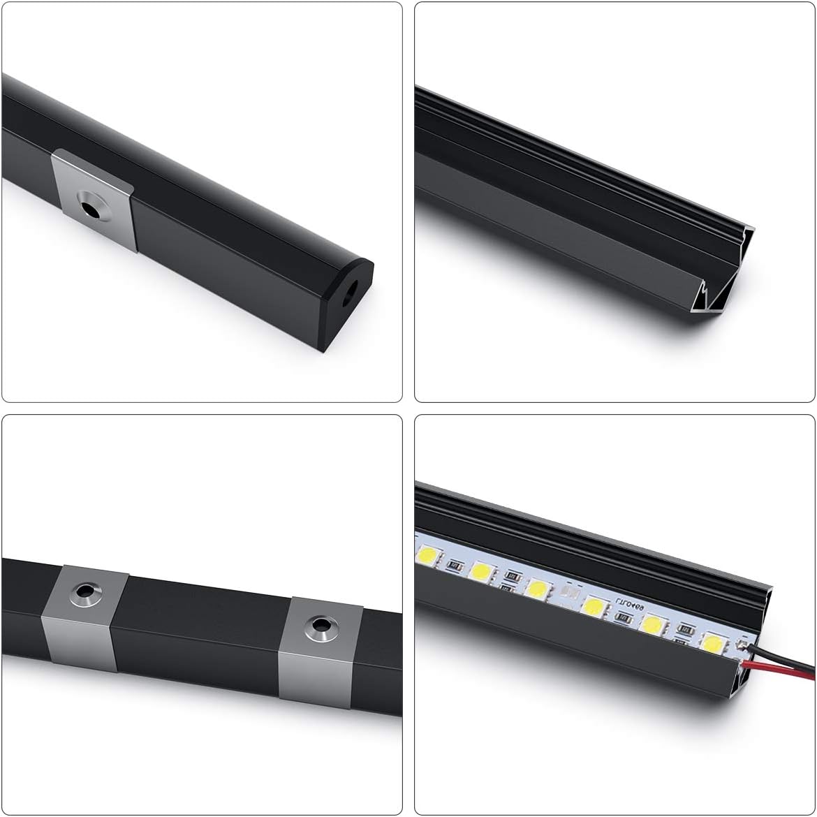 Jirvyuk Aluminum Profile Led, 6 Pack 1m/3.3ft V Shape LED Channel and ...
