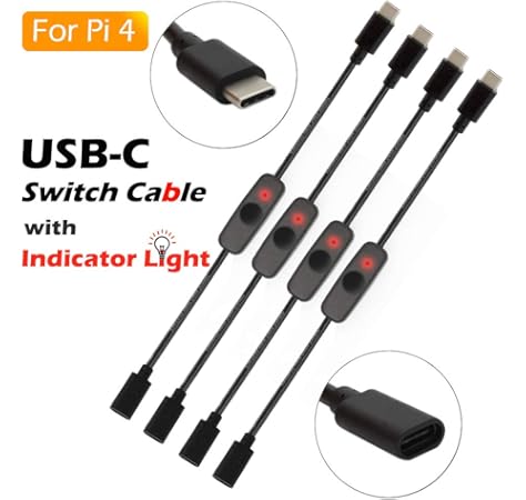 Amazon Com Iuniker Raspberry Pi Power Switch Raspberry Pi 4 Power Switch Power Supply Cable Usb C Power Switch Type C Power Switch For Raspberry Pi 4 1 Pack Computers Accessories