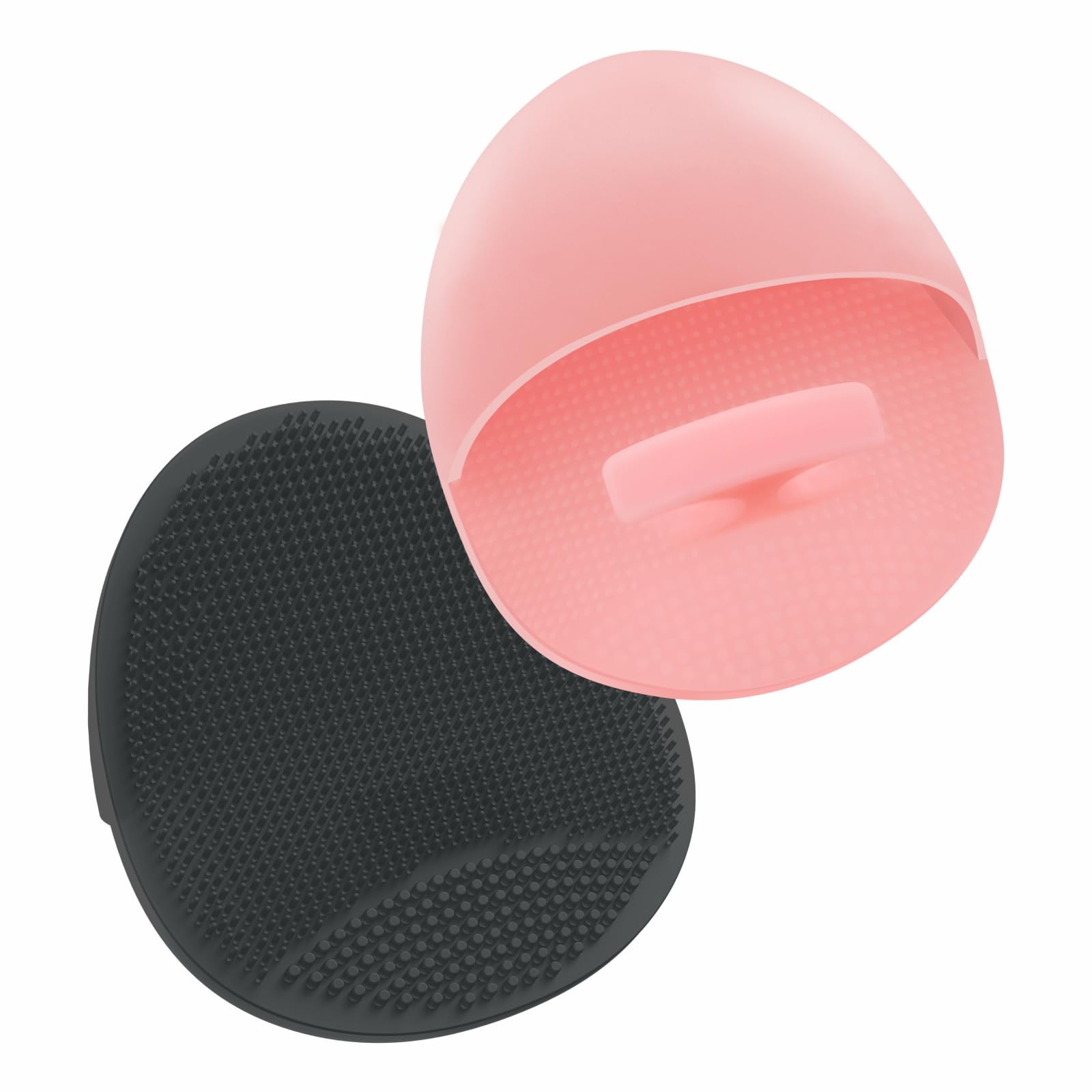 Photo 1 of Manmihealth Soft Silicone Face Scrubber Exfoliator 2 Pack,Silicone Handheld Manual Facial Cleansing Brush, Face Washing Pad for Pore Cleansing Blackhead Removing Massaging (Black+Pink)