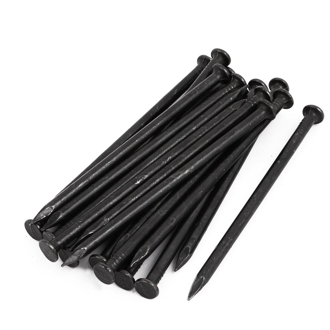 Sourcingmap Hardware Nails 4-inch Length Carbon Steel Point Tip Wall Cement Nail Black 20pcs
