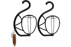 AIAIZHQH 2 Pack Wig Hanger Portable Hanging Wig Stand, Wig Hanger Holder for Multiple Wigs and Hats Collapsible Wig Holder for Hair Extensions Styling Wig Dryer Wig Display Holder Tool (Black Wig Hanger)