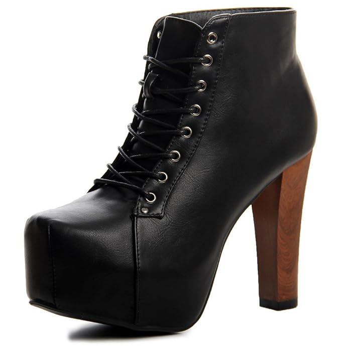 topschuhe24 1531 Damen Plateau Stiefeletten Ankle Boots Sky Heels