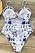 Cupshe Fashion Women's Tie-dyed Lace Up Padding One-piece Swimsuit with Cutout (S)