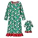 Little Girls' Holiday Fleece Nightgown with Matching 18 inch Doll Pajamas
