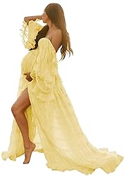 Maternity Robe for Photoshoot Tulle Long Sleeve