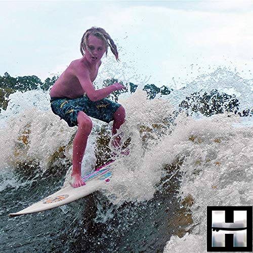 Hammer Surf Traction The Dropper Traction Pad Tail Pad - Deck Grip - Made in The USA - Pink & White Swirl