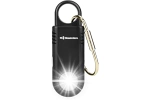 MOSAIC ALARM 135dB Rechargeable Personal Safety Alarm Strobe Light Non Slip Grip Keychain Siren for Women Students. Emergency Mutual SOS Paging Alerts Loud Sound Flashlight Hiking Bear Alarm. Black