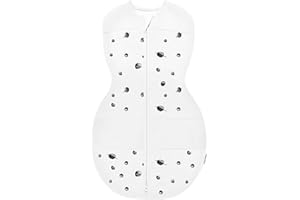 Happiest Baby Sleepea 5-Second Swaddle - 100% Organic Cotton Baby Swaddle Blanket - Doctor Designed Promotes Healthy Hip Development (Ivory Planets, Small)