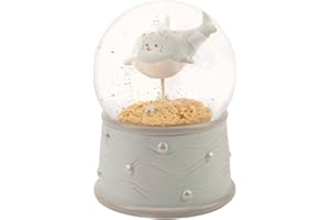 NAT AND JULES NAT & Jules Small White Octopus Riding a Friendly Shark Underwater 6 x 4 inch Musical Glitter Snow Globe: Plays Tune Brahms Lullaby - Perfect Accent Décor for Kids or Family Room, Shark