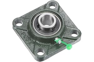 uxcell UCF204 Flange Block Bearings 20mm Bore Cast Iron Bearing Unit Set Screw Lock