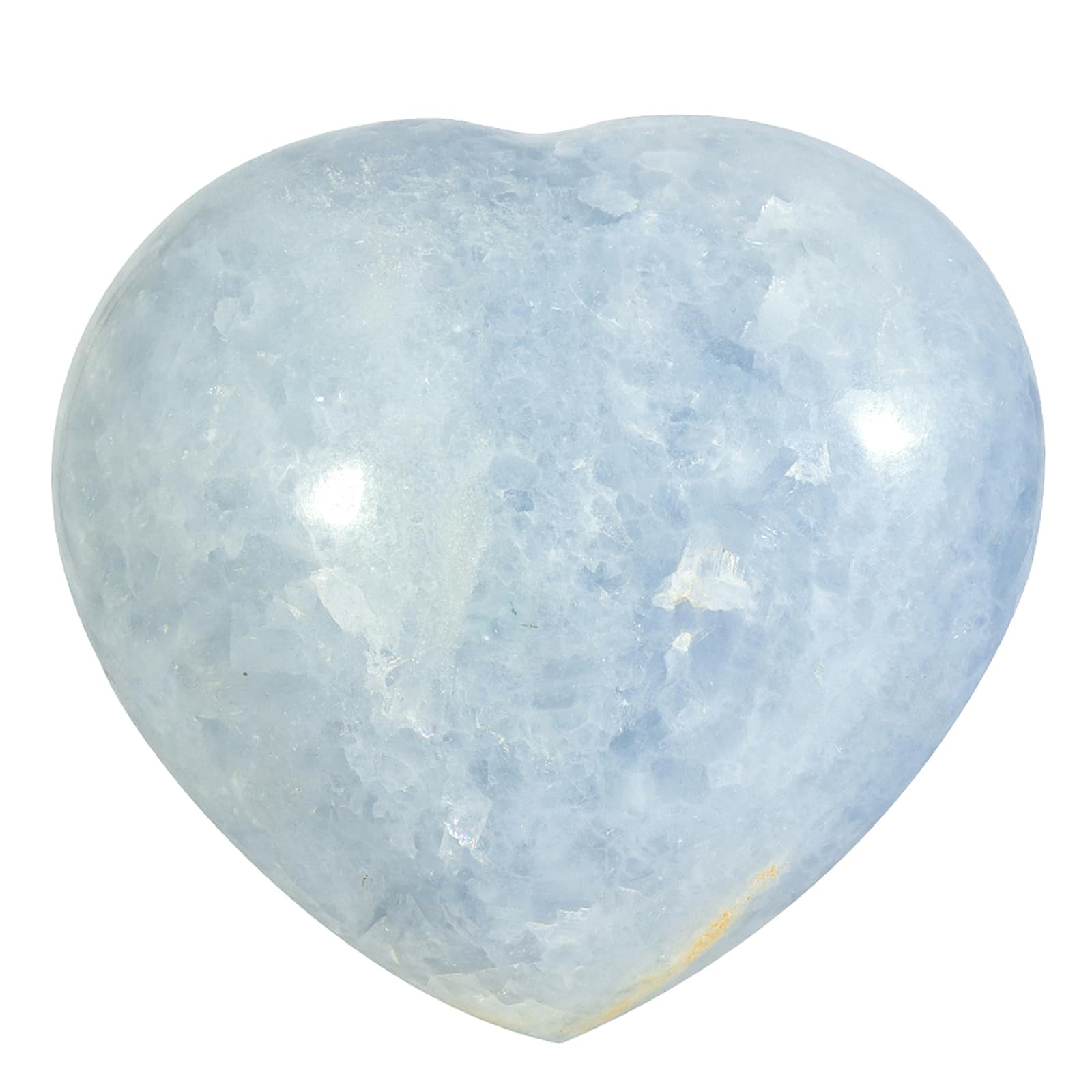 Nupuyai Natural Blue Celestite Crystal Heart Stone, Polished Worry Palm Stone Anxiety Relief, Reiki Healing Crystal Meditation Positive Energy Feng Shui Decor Home Office, 400-800g