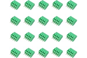 JHCBKFF 20PCS 4Pin 2.54mm 0.1" Pitch PCB Mount Screw Terminal Block Connector, Terminals 150V 6A for 26-18AWG Cable