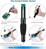 Muuisndjaq Double Ring Solder Suction Pump Vacuum Sucker Desolder with 5 Nozzles view 3
