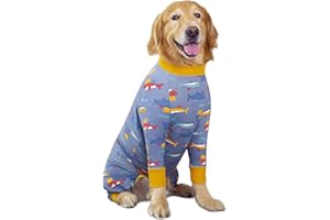 YEAPEETO Dog Recovery Suit After Surgery Soft Long Sleeve Dog Neuter Shirt Cone Alternatives, Prevent Licking Dog Surgical Onesies for Large Medium Dog Shedding Suit (2XL, Grey Shark)
