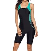 beautyin Women's Boyleg One Piece Swimsuit Racerback Athletic Bathing Suit