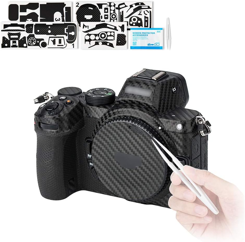 KIWIFOTOS Camera Body Skin Guard Protector Anti-Scratch Cutting Sticker for Nikon Z5 Camera Non-slip Carbon Fiber Pattern Cover Film