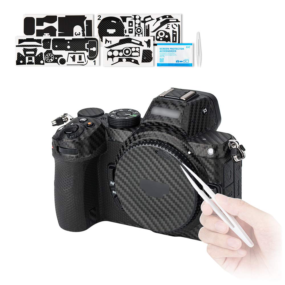 KIWIFOTOS Camera Body Skin Guard Protector Anti-Scratch Cutting Sticker for Nikon Z5 Camera Non-slip Carbon Fiber Pattern Cover Film — image 1