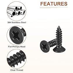 DTGN 100Pcs #8x5/8" Flat Head Wood Screws, 304
