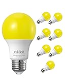 EDISHINE A19 Yellow Light Bulbs, 9W