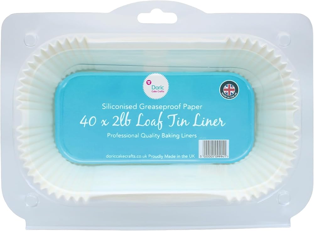 Doric 40 Pack 2lb Loaf Tin Liners Non-Stick Siliconeised Greaseproof Paper UK