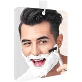 LeaOcaao Shower Mirror Fogless for Shaving, Fogless Mirror for Shower | 6.7 x 5.5In Shatterproof Bathroom Shaving Mirror with 1 Adhesive Hook for Men &amp; Women, Silver