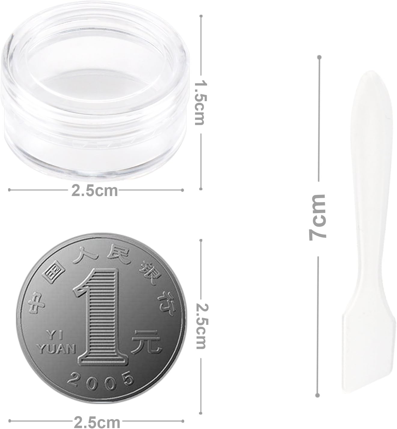 SumDirect 100Pcs 5Gram Clear Empty Cosmetic Containers Jars Sample Pots Bottles, Travel Pots for Cream Lotion - Image 3