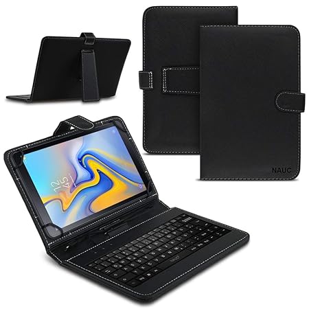 Tablet Tasche kompatibel für Samsung Galaxy Tab A 10.5 USB Tastatur Keyboard Hülle Cover QWERTZ Standfunktion Micro USB Schut