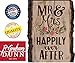 P. Graham Dunn Mr & Mrs Happily Ever After 9 x 12 Wood Bark Edge Design Wall Art Sign