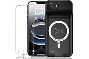 KCKEBLM Battery Case for iPhone 16e, Upgraded 10800mAh Rechargeable Portable Extended Battery Pack Supported Qi Wireless Charging Case Compatible with iPhone 16e(6.1 inch) Charger Cover(Black)