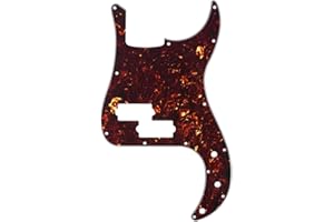 Musiclily 13 Hole Precision Bass Pickguard P Bass Scratch Plate for 4 String American USA/Mexican Standard Fender Precision Bass Guitar, 4Ply Tortoise Shell