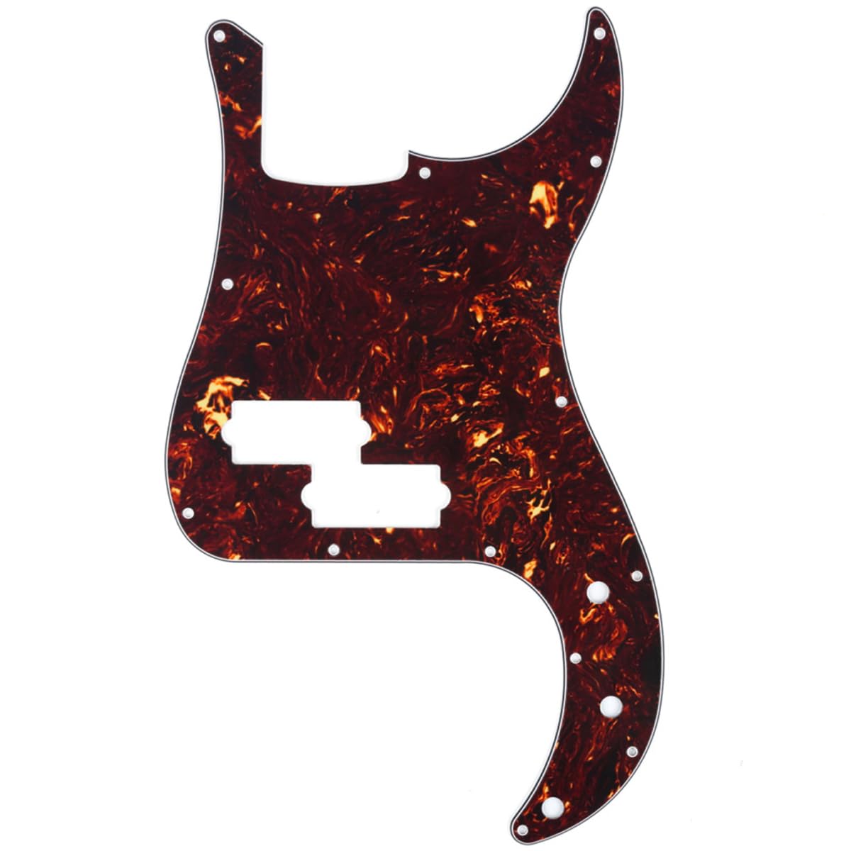 Musiclily 13 Hole P Bass Pickguard for Fender American/Mexican Standard Precision Bass,4Ply Tortoise Shell — image 1