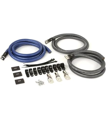 GP Car Audio 1/0 AWG Big 3 Upgrade & Amp Wiring Kit - Pure Copper - Green & Black